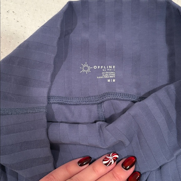 Offline by Aerie Ribbed High Rise Flare Pants – Blue – Size Medium - Picture 3 of 9